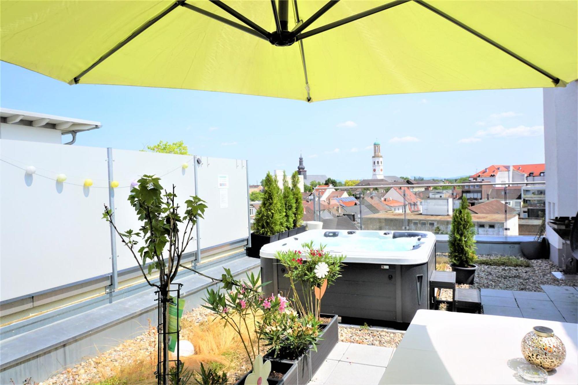 Panorama Penthouse Apartment Mit Klima Und Whirlpool Fuer Bis Zu 6 Personen Франкенталь Экстерьер фото